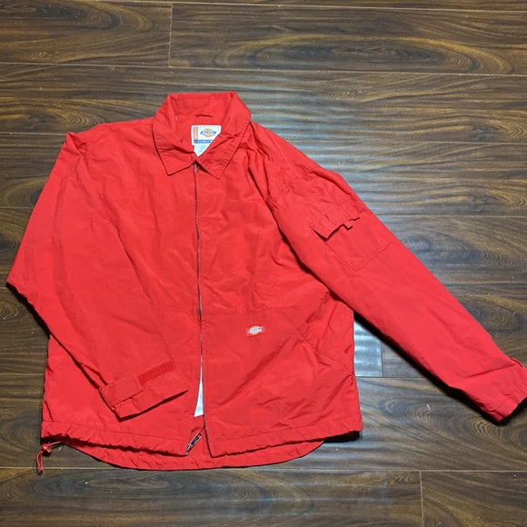 Vintage DICKIES Red Nylon Streetwear Work Jacket - Picture 7 of 15